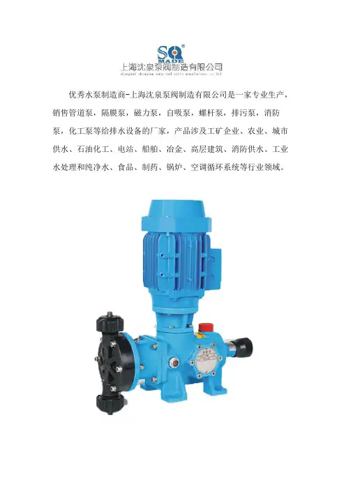 计量泵的作用及用途