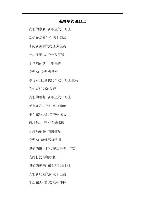 在希望的田野上