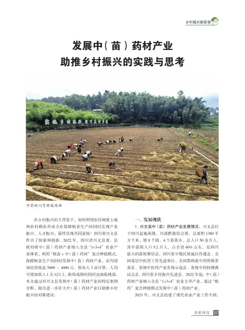 发展中（苗）药材产业助推乡村振兴的实践与思考
