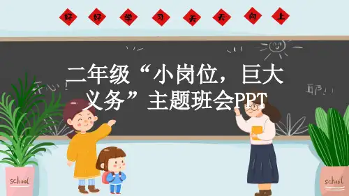 二年级“小岗位,巨大义务”主题班会PPT