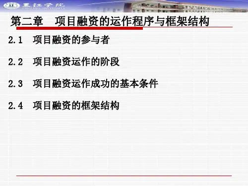2项目融资的运作程序和框架结构