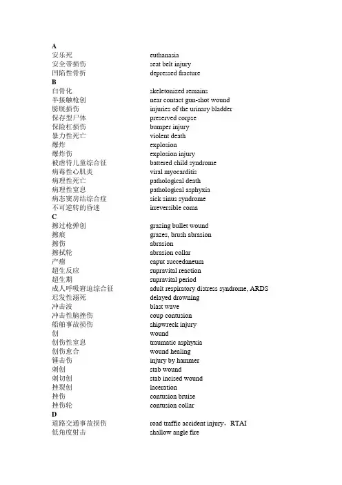 中英文名词对照Microsoft Word 文档