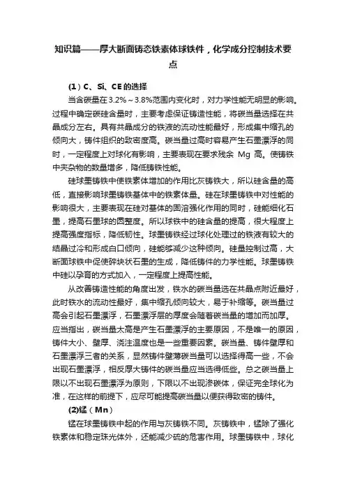 知识篇——厚大断面铸态铁素体球铁件，化学成分控制技术要点