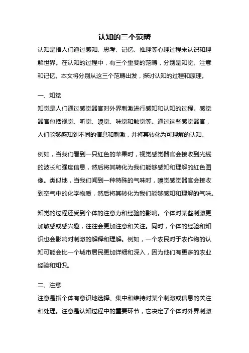 认知的三个范畴
