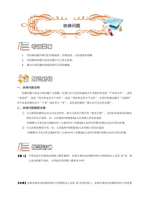 四年级下册数学竞赛试题：行程.扶梯问题(ABC级)全国通用