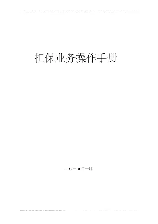 融资性担保公司业务开展与内部管理手册（全）