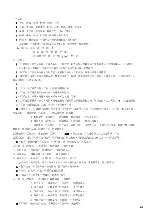 中医耳鼻咽喉科学