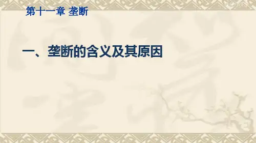 微观经济学(垄断的含义及其原因)