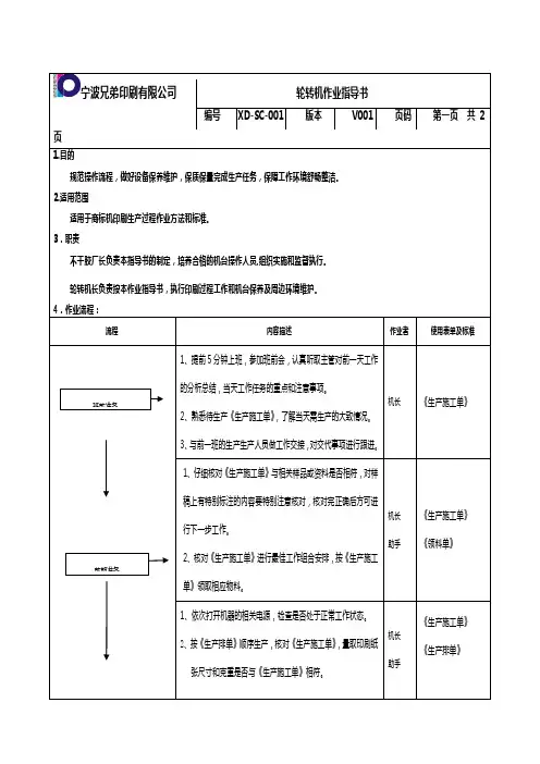 轮转机作业指导书