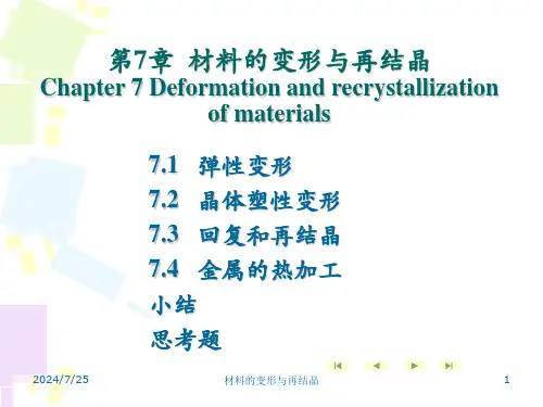 材料的变形与再结晶课件