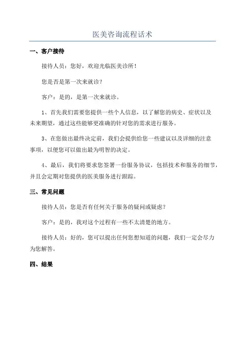 医美咨询流程话术