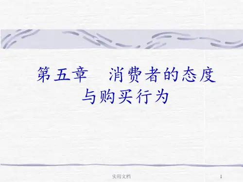 第五章 消费者的态度与购买行为