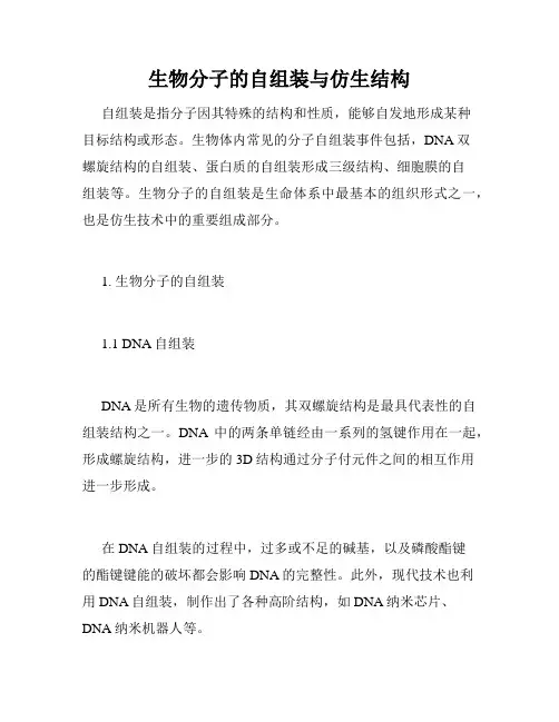 生物分子的自组装与仿生结构