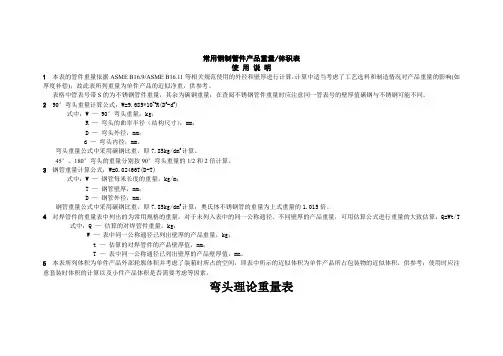 钢制管件理论重量表 -
