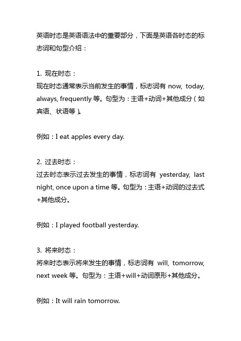 英语各时态的标志词和句型