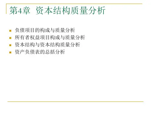 第四章资本结构质量分析