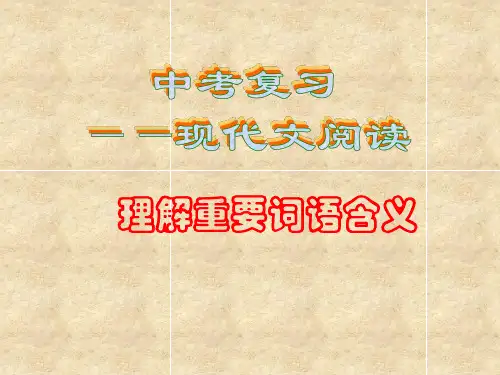 中考记叙文理解词语含义PPT课件