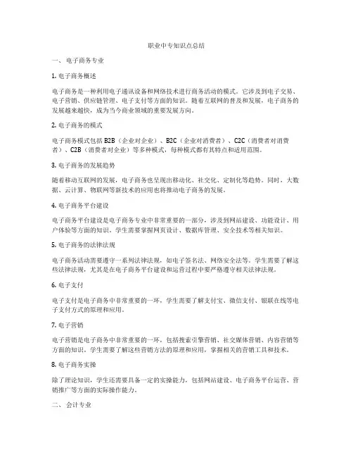 职业中专知识点总结
