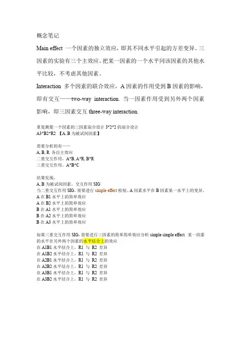 三因素混合方差分析事后简单效应多重比较语法