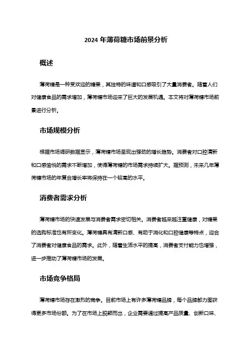 2024年薄荷糖市场前景分析
