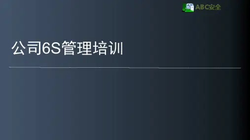 公司6S管理培训