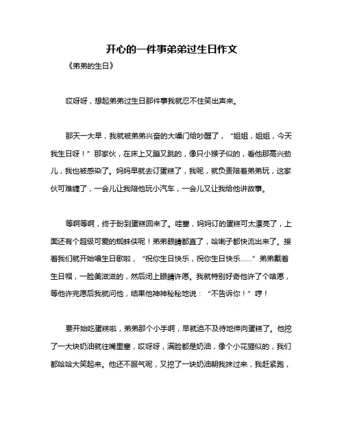 开心的一件事弟弟过生日作文