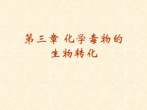 第三章 化学毒物的生物转化
