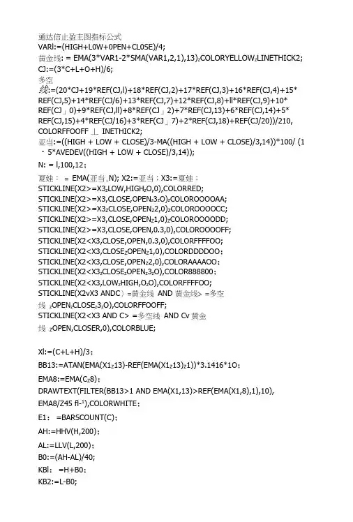 通达信公式指标源码止盈主图指标公式.docx