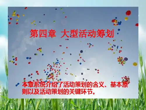 大型活动策划与管理第四章 大型活动策划PPT