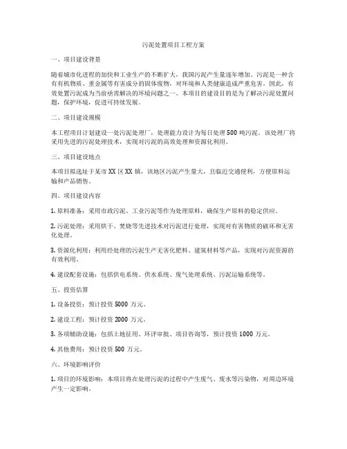 污泥处置项目工程方案
