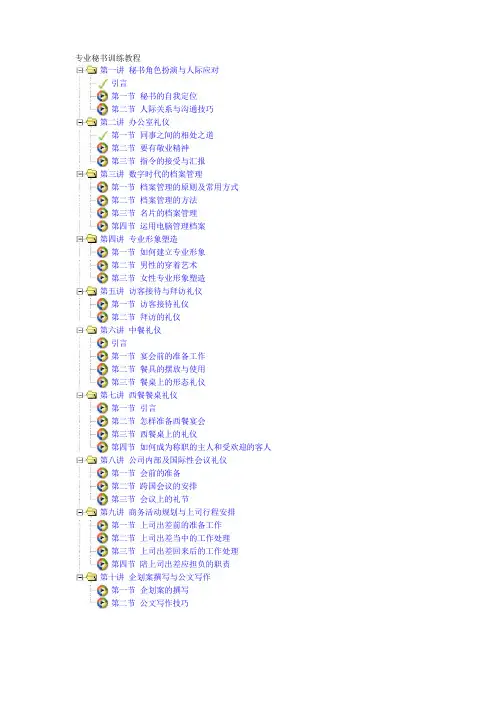 专业秘书训练教程[培训]
