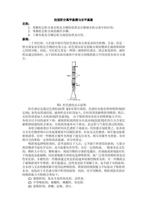 精细化工实验-柱层析分离甲基橙与亚甲基蓝