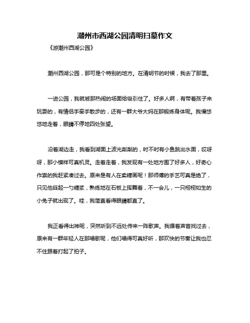 潮州市西湖公园清明扫墓作文