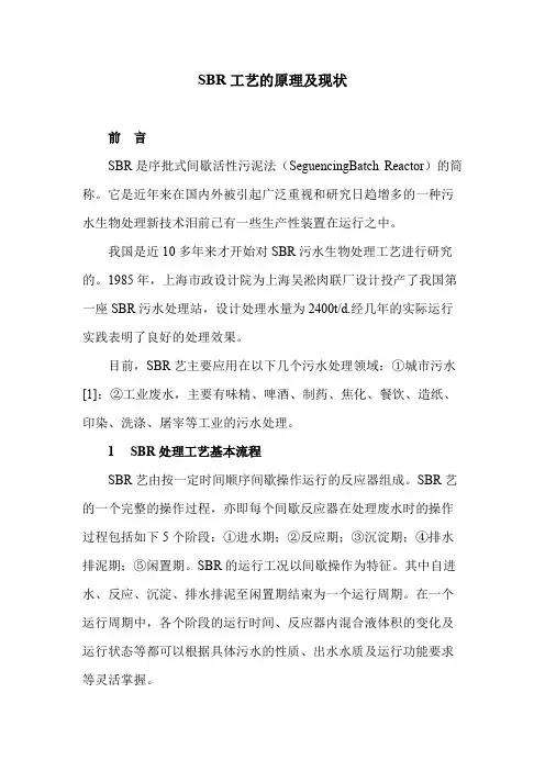 SBR工艺的原理及现状