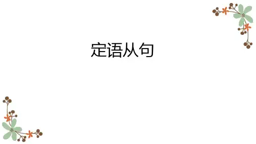 【课件】定语从句复习课件-高一英语人教版(2019)必修第一册