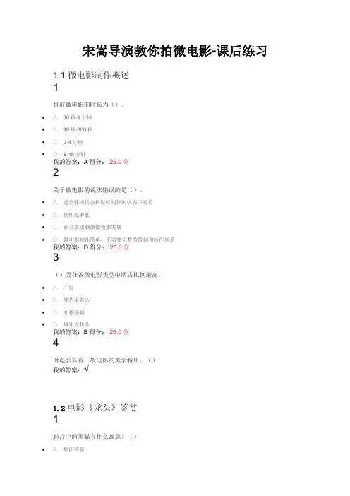 宋嵩导演教你拍微电影-课后练习