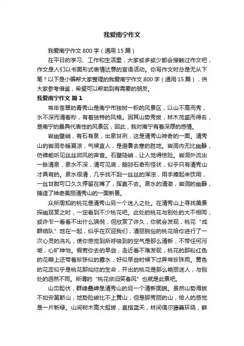 我爱南宁作文
