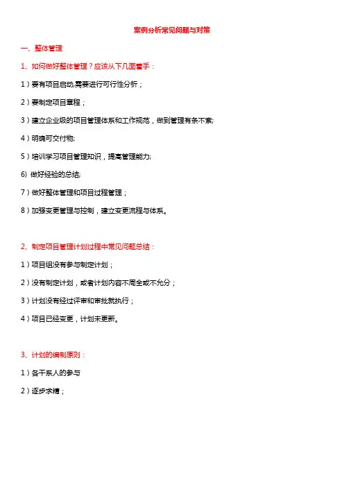 案例分析常见问题与对策