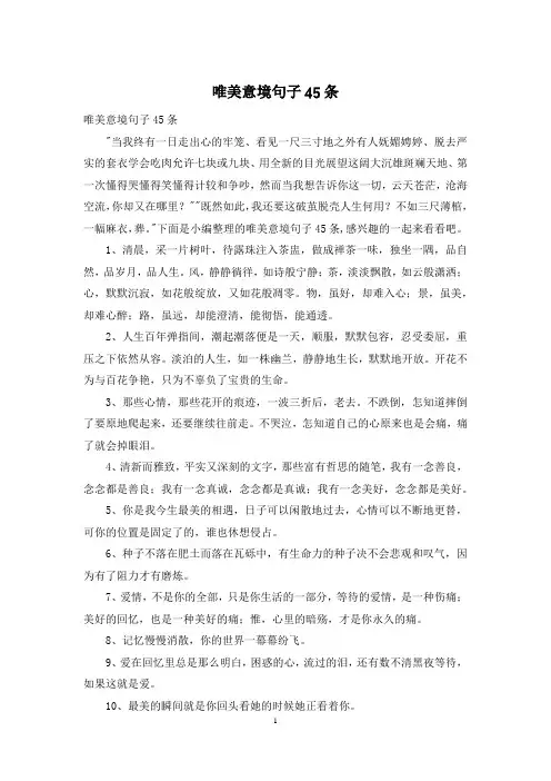 唯美意境句子45条