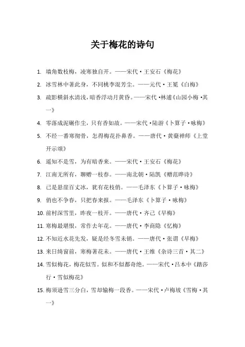 关于梅花诗句