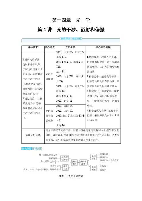 第十四章 第2讲 光的干涉、衍射和偏振-2025届高中物理