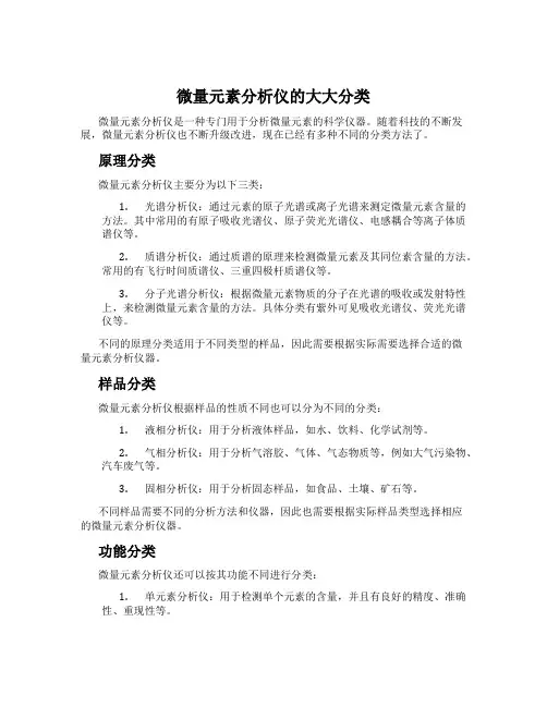 微量元素分析仪的大大分类