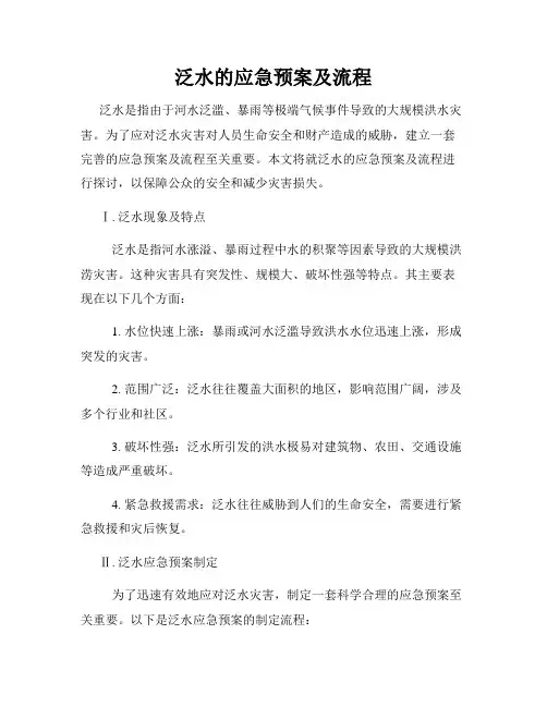 泛水的应急预案及流程