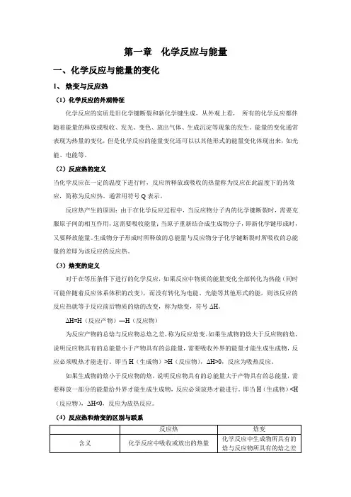 反应热 知识点