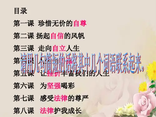 自尊是人人都需要的ppt优秀课件18 人教版