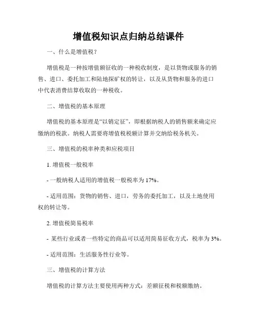 增值税知识点归纳总结课件