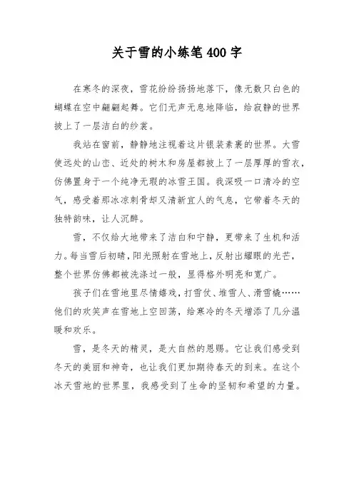 关于雪的小练笔400字