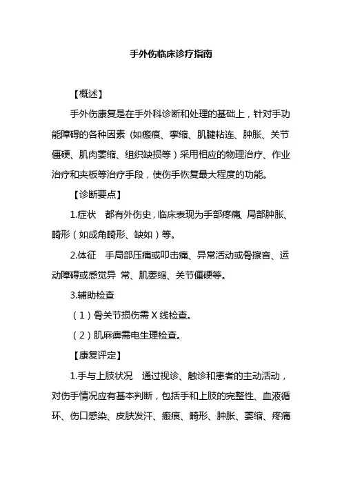 手外伤临床诊疗指南