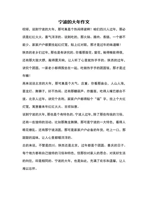 宁波的大年作文