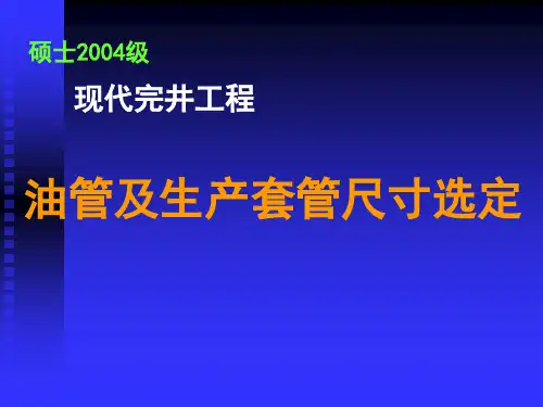 3_油管及生产套管尺寸选定